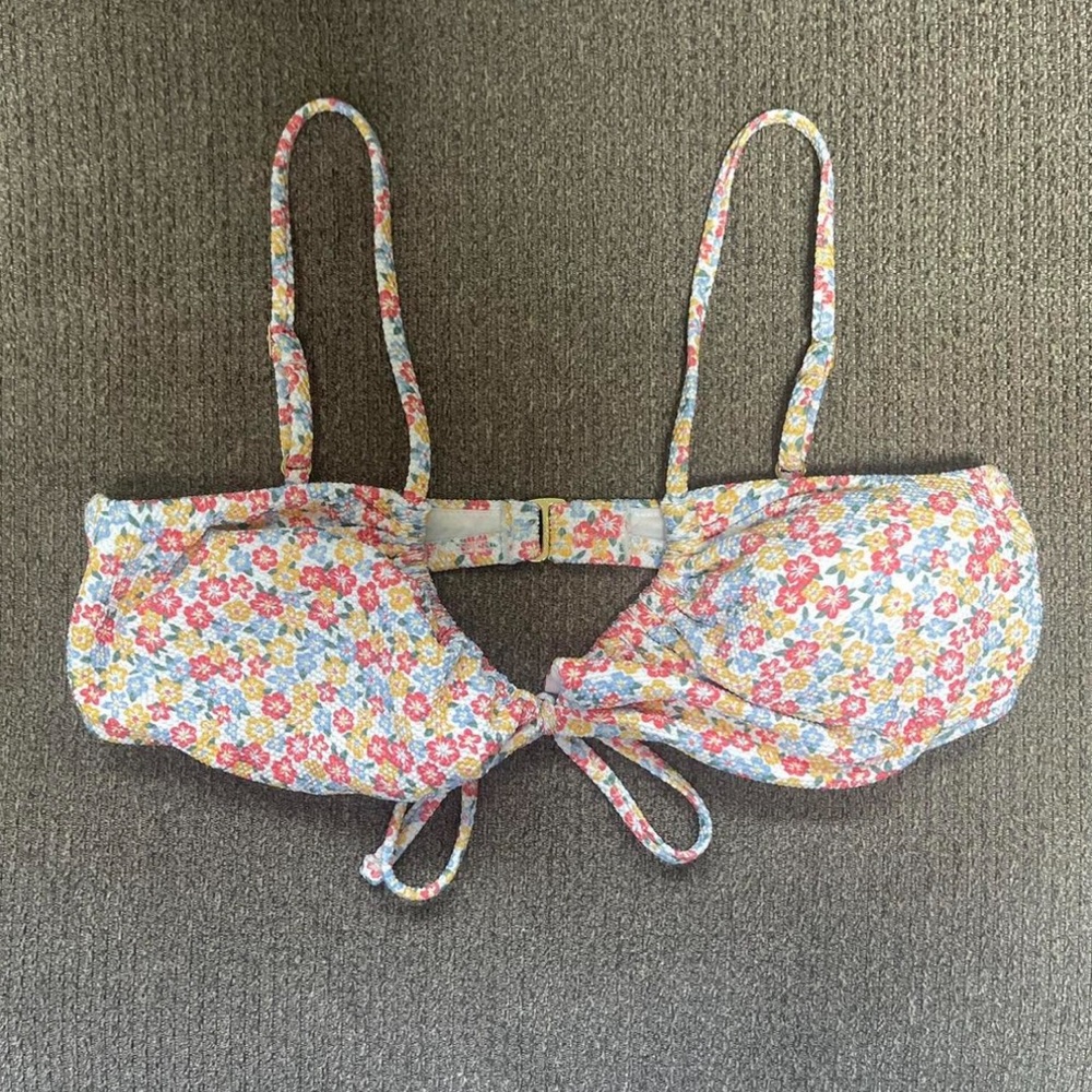 Hollister Floral Bikini Top with Adjustable Straps